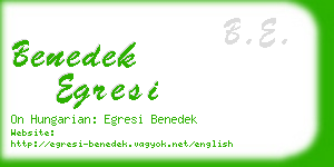 benedek egresi business card